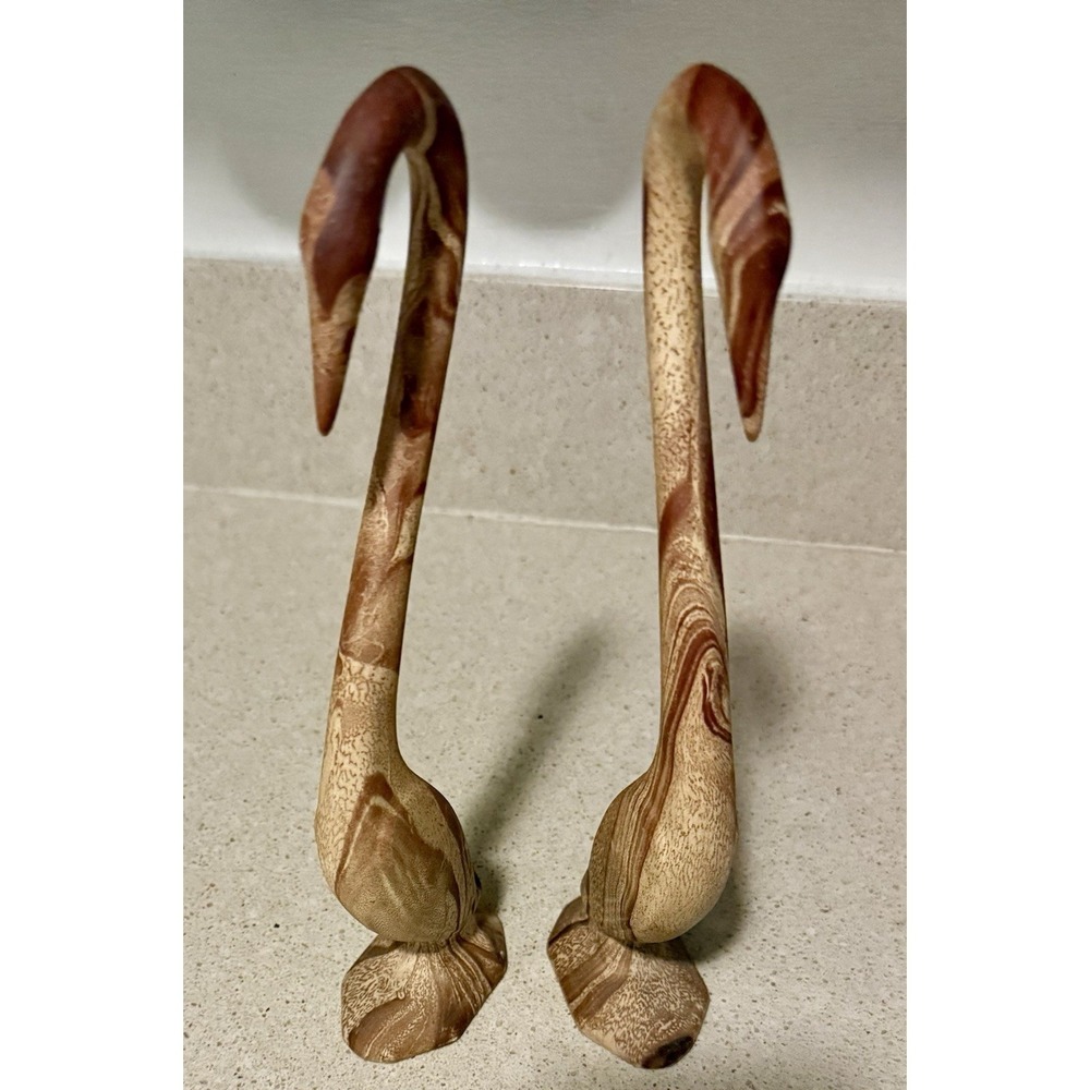 2 Yosemite Ceramic Goose Crane Figurine Figural Pine Wood Grain No Scent